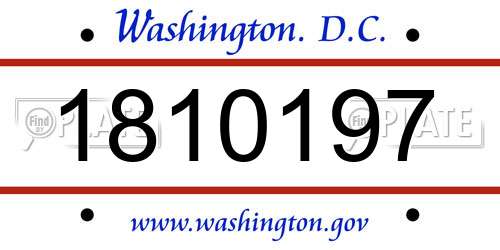 1810197 District Of Columbia License Plate
