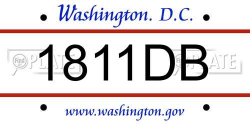 1811DB District Of Columbia License Plate
