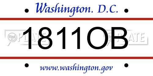 1811OB District Of Columbia License Plate