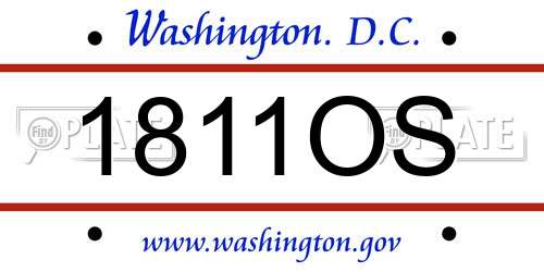 1811OS District Of Columbia License Plate