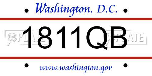 1811QB District Of Columbia License Plate
