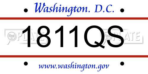 1811QS District Of Columbia License Plate