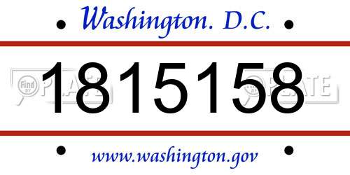1815158 District Of Columbia License Plate