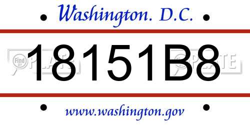 18151B8 District Of Columbia License Plate