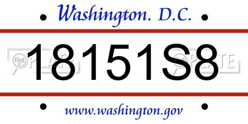 18151S8 District Of Columbia License Plate