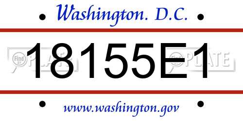 18155E1 District Of Columbia License Plate