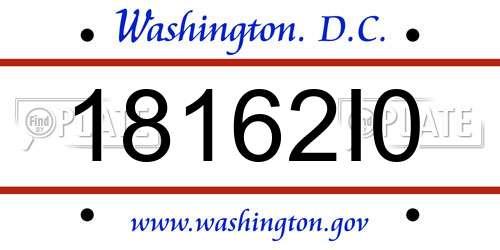 18162I0 District Of Columbia License Plate