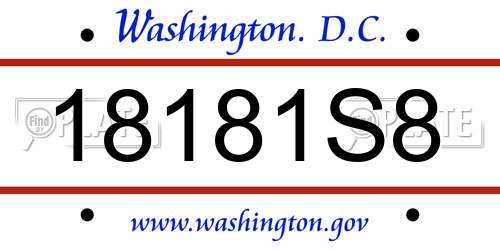 18181S8 District Of Columbia License Plate