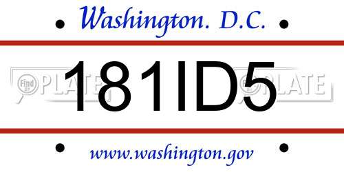 181ID5 District Of Columbia License Plate