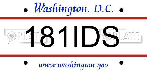 181IDS District Of Columbia License Plate