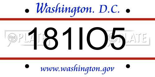 181IO5 District Of Columbia License Plate
