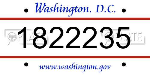 1822235 District Of Columbia License Plate