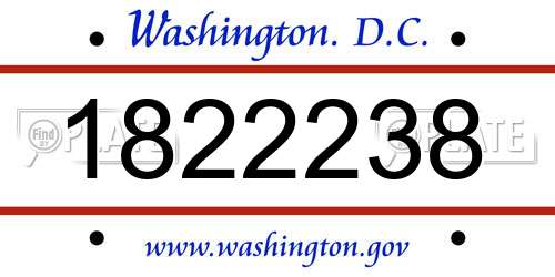 1822238 District Of Columbia License Plate