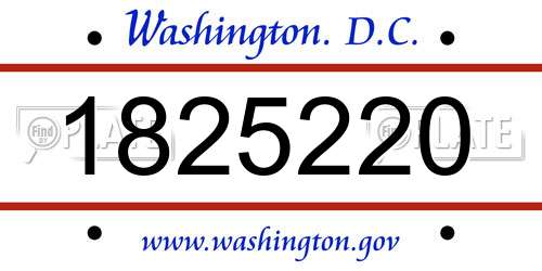 1825220 District Of Columbia License Plate
