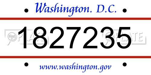 1827235 District Of Columbia License Plate