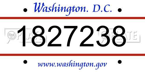 1827238 District Of Columbia License Plate
