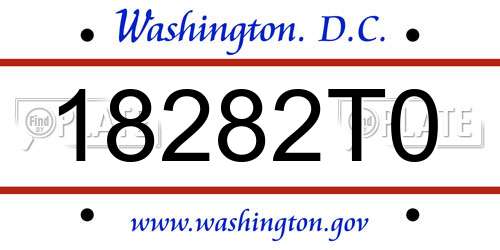 18282T0 District Of Columbia License Plate