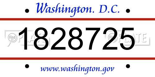 1828725 District Of Columbia License Plate