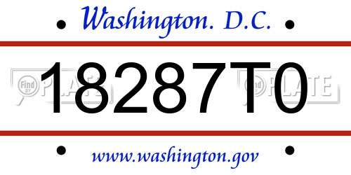 18287T0 District Of Columbia License Plate