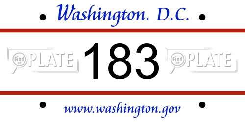 183 District Of Columbia License Plate
