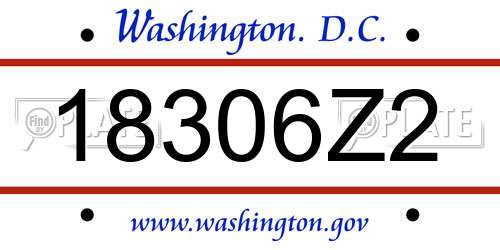 18306Z2 District Of Columbia License Plate
