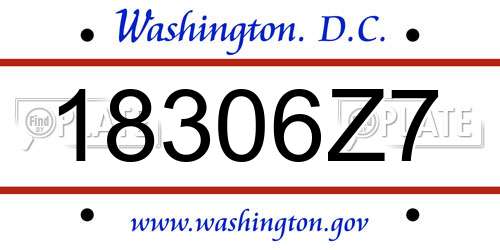 18306Z7 District Of Columbia License Plate
