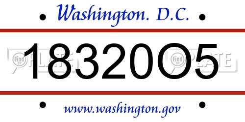 18320O5 District Of Columbia License Plate