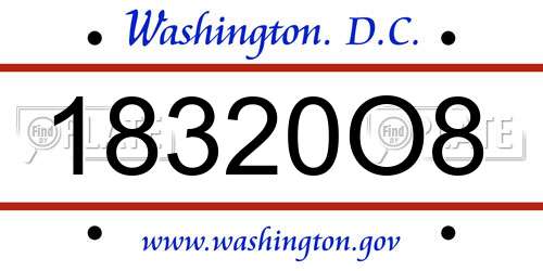 18320O8 District Of Columbia License Plate