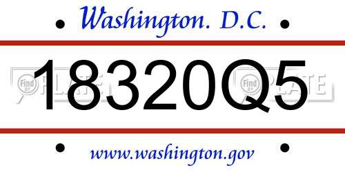 18320Q5 District Of Columbia License Plate