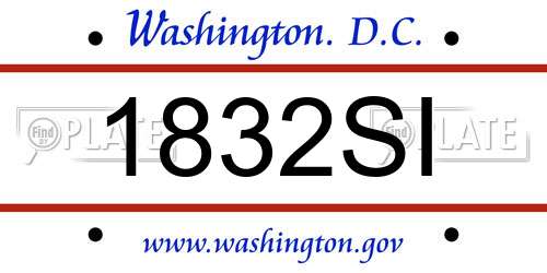 1832SI District Of Columbia License Plate