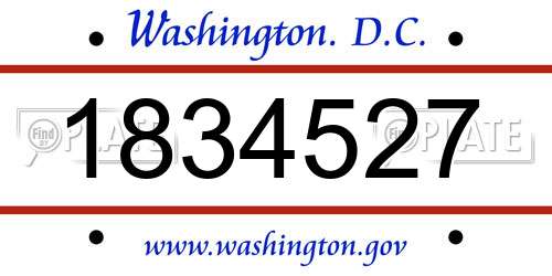 1834527 District Of Columbia License Plate