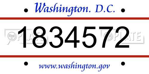1834572 District Of Columbia License Plate