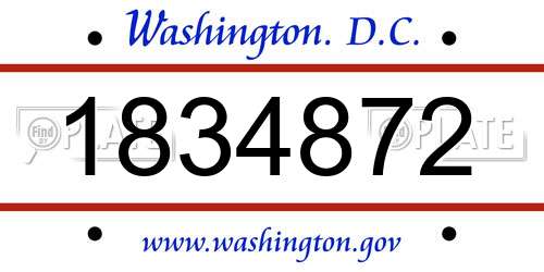 1834872 District Of Columbia License Plate