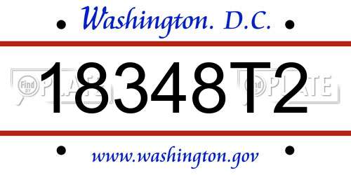 18348T2 District Of Columbia License Plate
