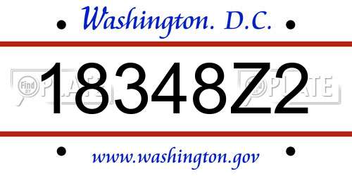 18348Z2 District Of Columbia License Plate