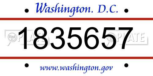 1835657 District Of Columbia License Plate