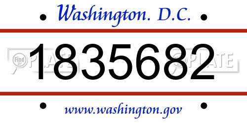 1835682 District Of Columbia License Plate