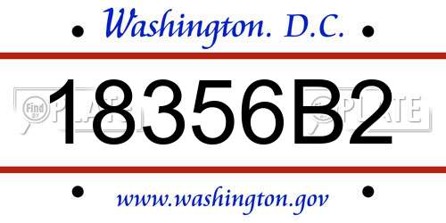 18356B2 District Of Columbia License Plate