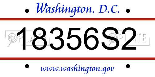 18356S2 District Of Columbia License Plate