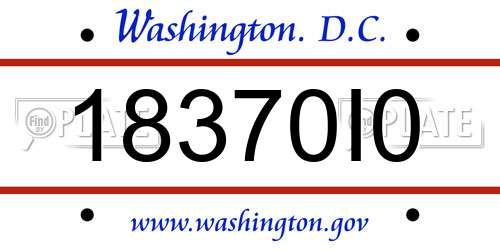18370I0 District Of Columbia License Plate