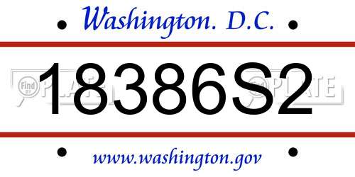 18386S2 District Of Columbia License Plate