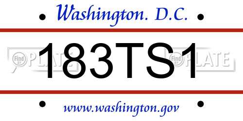 183TS1 District Of Columbia License Plate