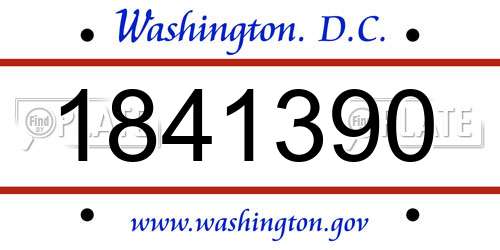 1841390 District Of Columbia License Plate