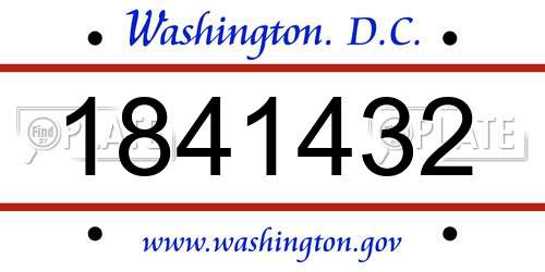 1841432 District Of Columbia License Plate