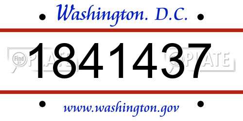 1841437 District Of Columbia License Plate