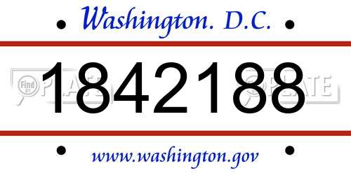 1842188 District Of Columbia License Plate