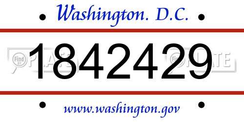 1842429 District Of Columbia License Plate