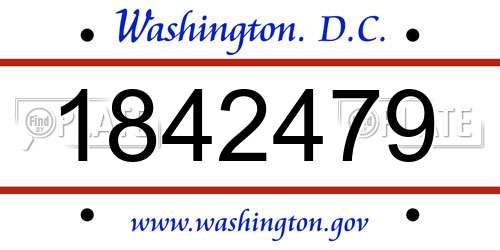 1842479 District Of Columbia License Plate