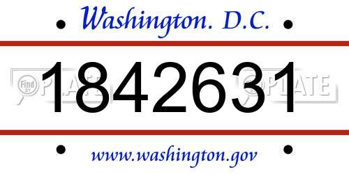 1842631 District Of Columbia License Plate