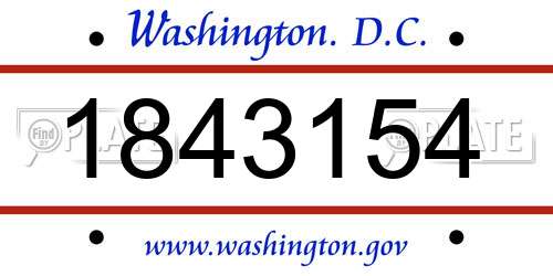 1843154 District Of Columbia License Plate
